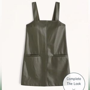 Abercrombie Vegan Leather Shift Mini Dress color: olive size: XL NWT